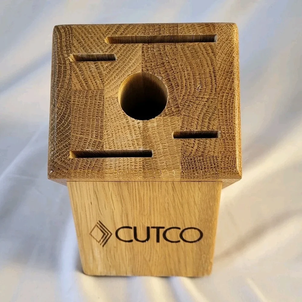 Cutco Knife Block Galley 5 Slot Honey Oak Kitchen Storage